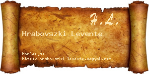 Hrabovszki Levente névjegykártya